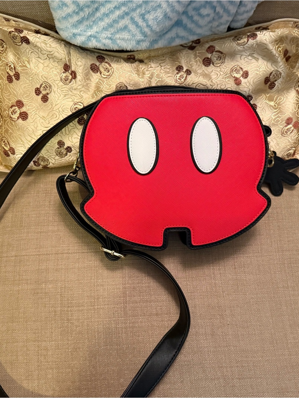 Disney Red Crossbody Bag with White Eye Accents and Black Trim